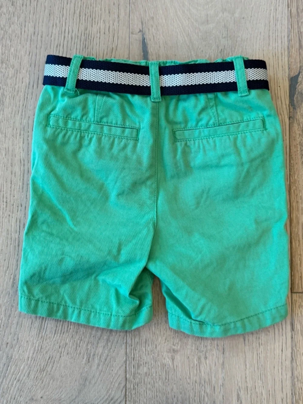 The Children's Place Boys Green Chino Shorts with Striped Belt – Size 3T